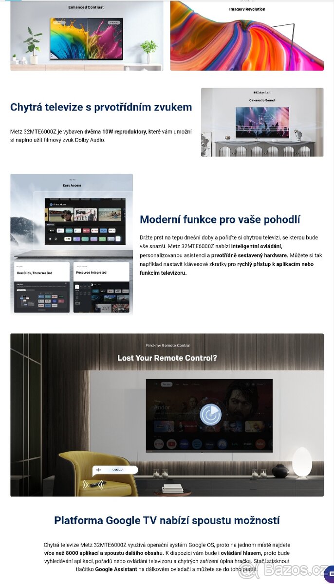 Metz 32MTE6000Y Google tv rok záruka - 7
