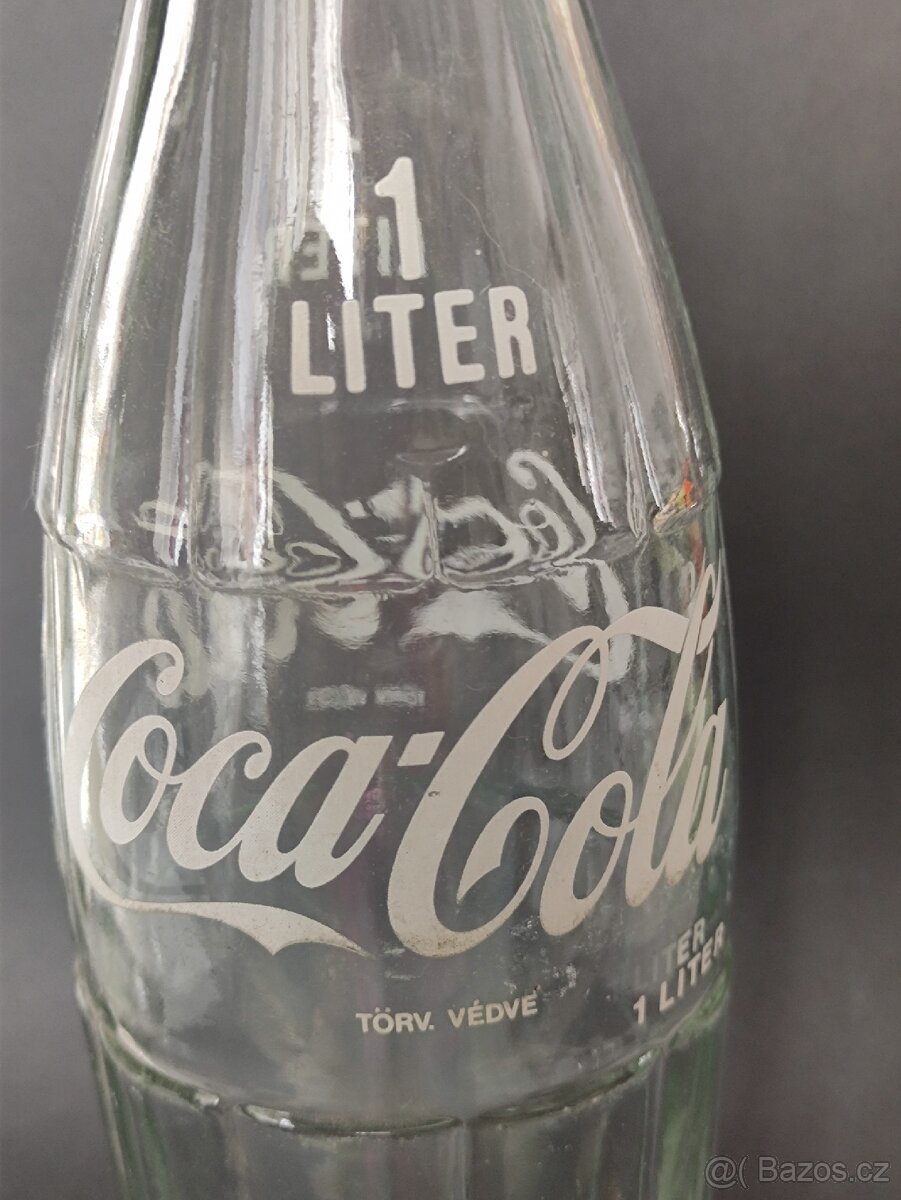 Velká retro láhev Coca Cola, 1l, vintage, pošta 85.- - 7