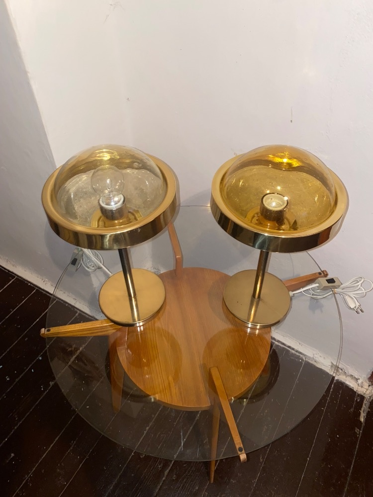 Retro párové stolní lampy- Kamenický Šenov 70.léta - 7