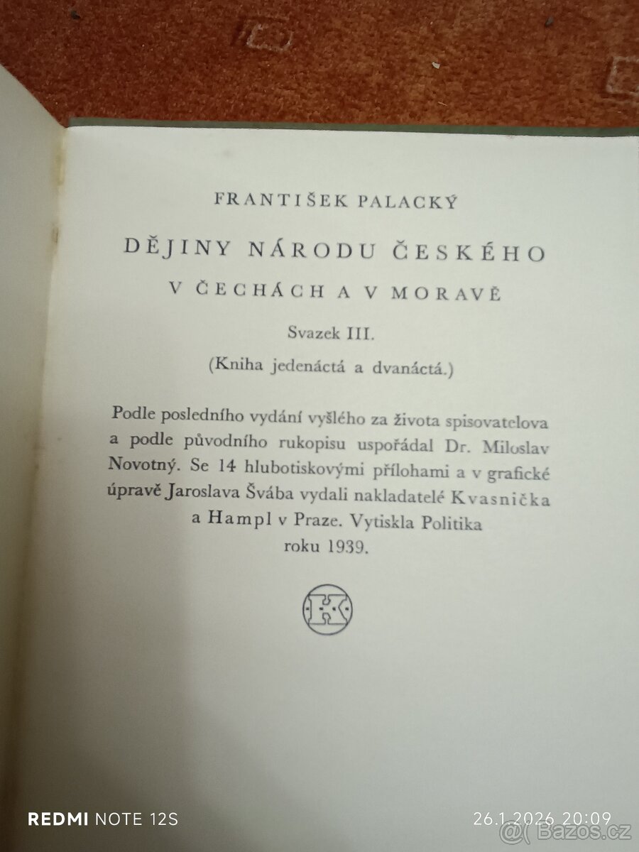 F. Palacký dějiny národa českého - 7