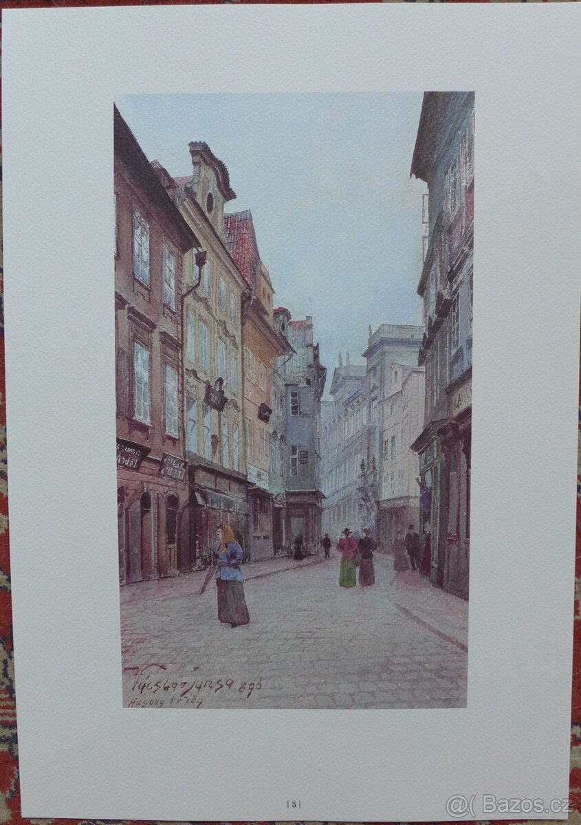 Václav Jansa - Sada 12 akvarelů ze staré Prahy - 7