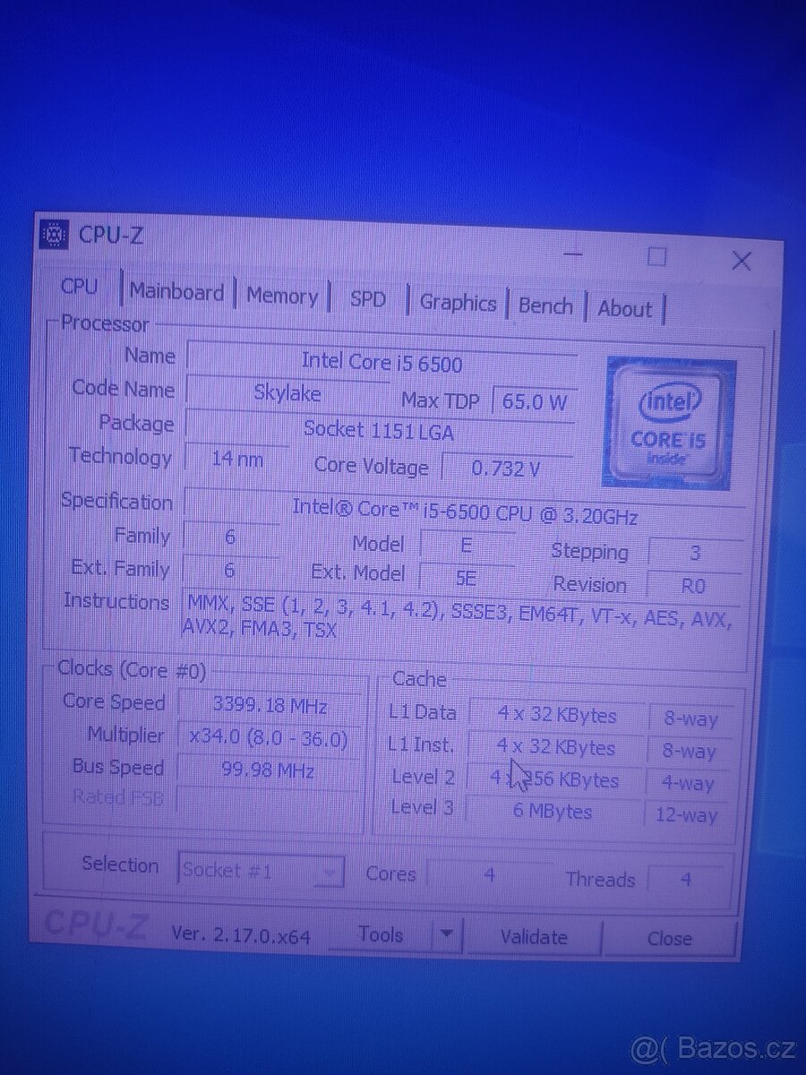 Prodám starší herní PC Intel core i5-6500 Ddr4 16gb ram Gr - 7
