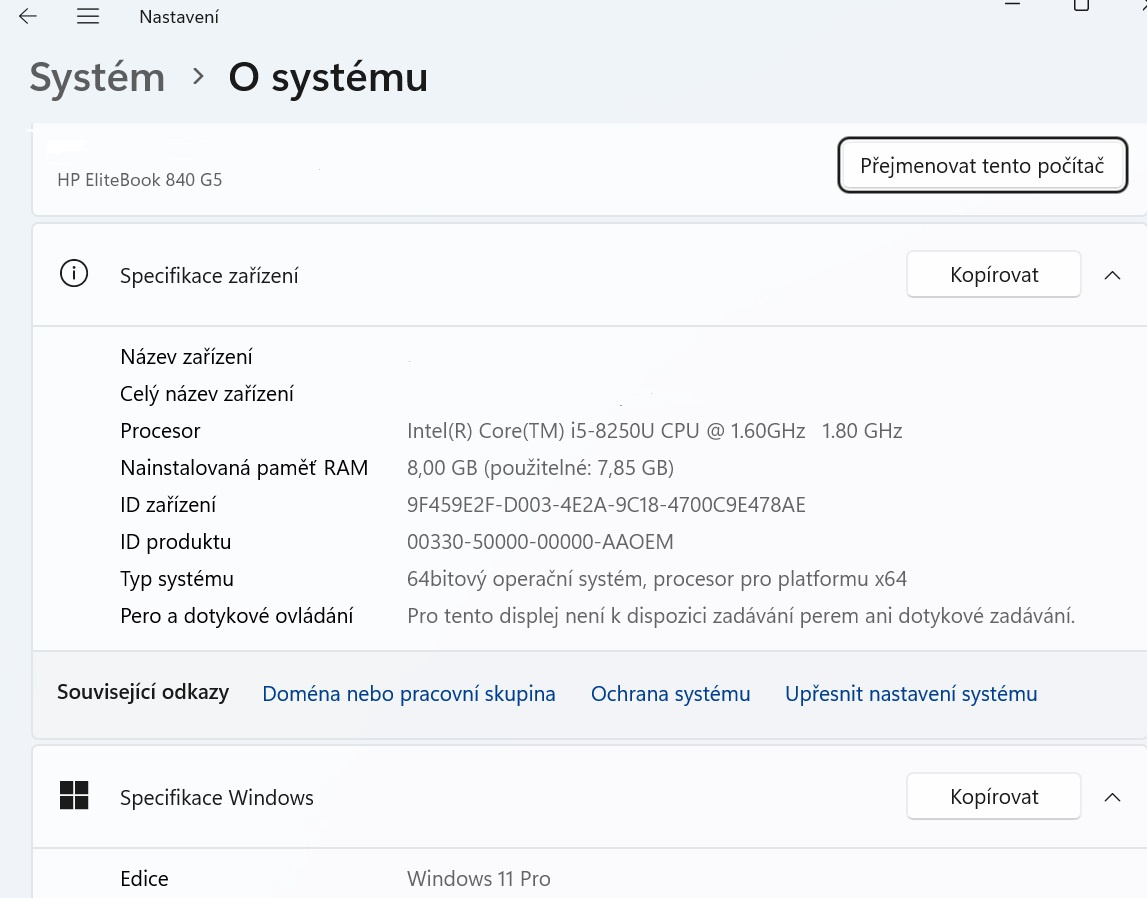 HP Elitebook 840 G5, Core i5-8250U, 8GB RAM, 240GB M.2 SSD - 7