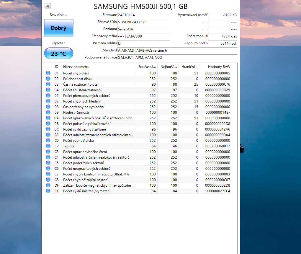 7x 500GB Sata do Notebooku bez vadných sektorů - 7