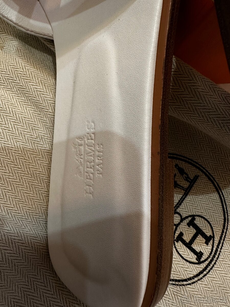 Hermes Oran blanc sandály - 7
