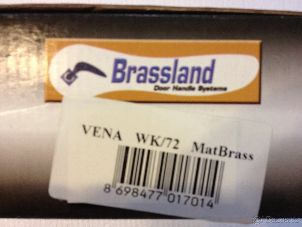 Dveřní klika / kování, zlatá mat, rozteč 72mm /23ks - 7