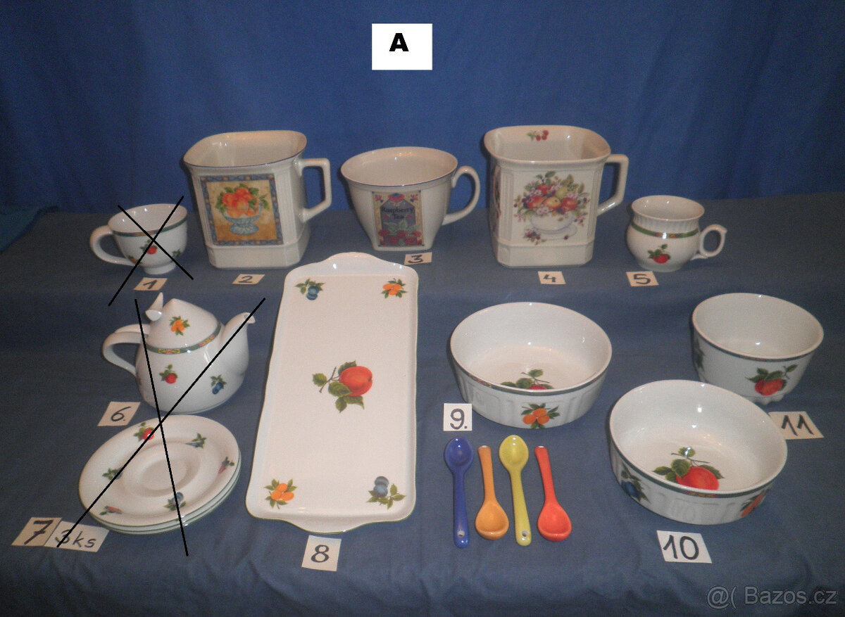 Porcelán Leander - dekor ovoce - 7