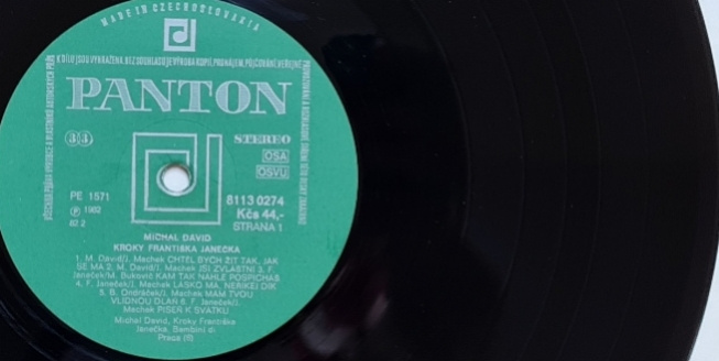 Michal David, Kroky Františka Janečka - 1982 VG LP , VYPRANÁ - 7