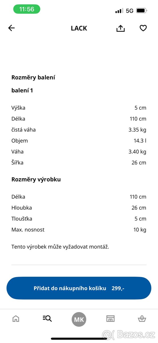 Police lesklá bílá IKEA LACK - 7