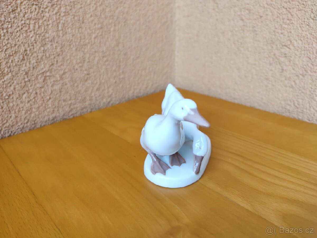 STARA PORCELÁNOVÁ SOCHA, HUSY, značky ROSENTHAL. - 7