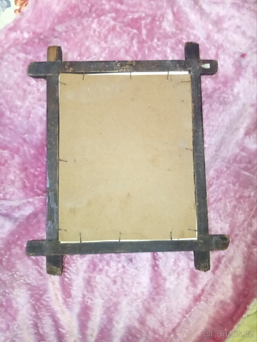 STAROŽITNÝ RÁMEČEK SE SKLEM 32 x 25 cm - 7