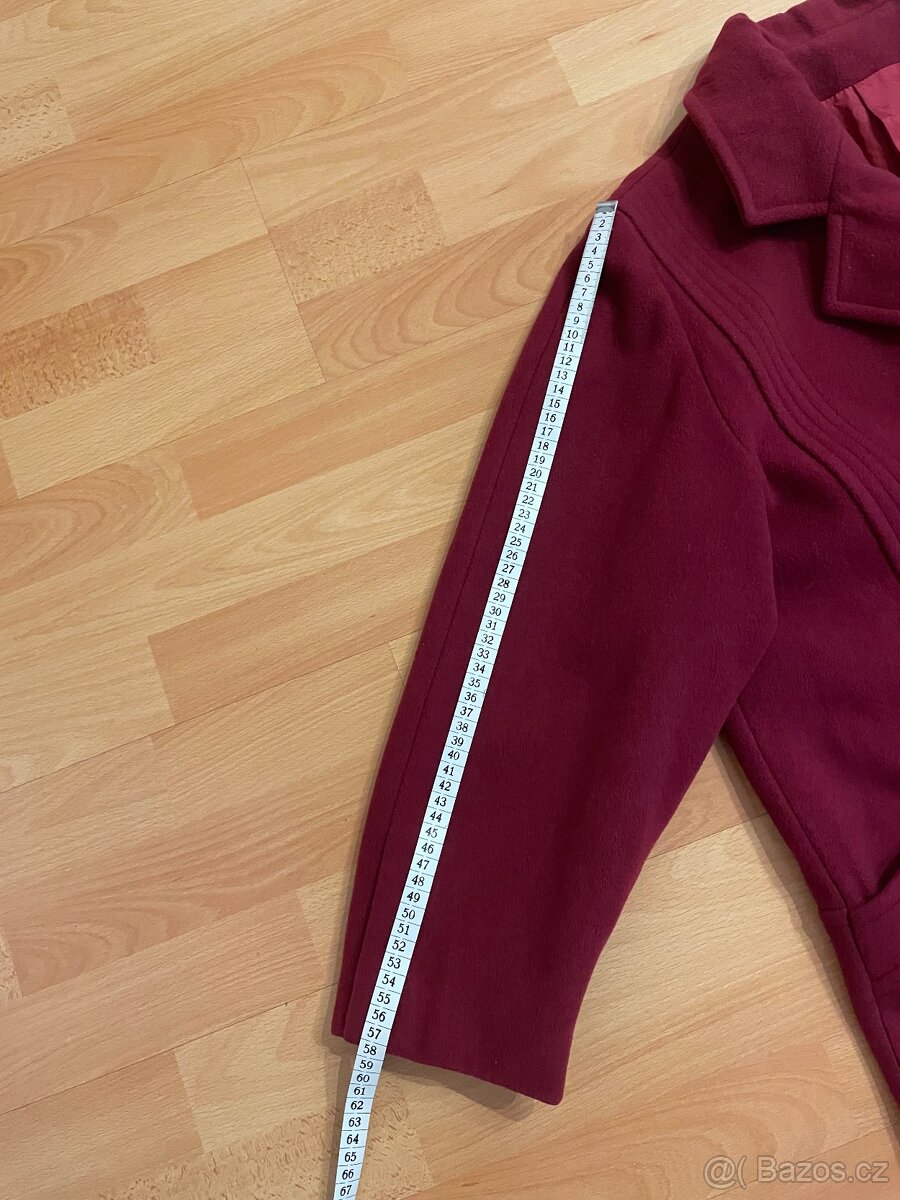 Vlněný vínový kabát - 7