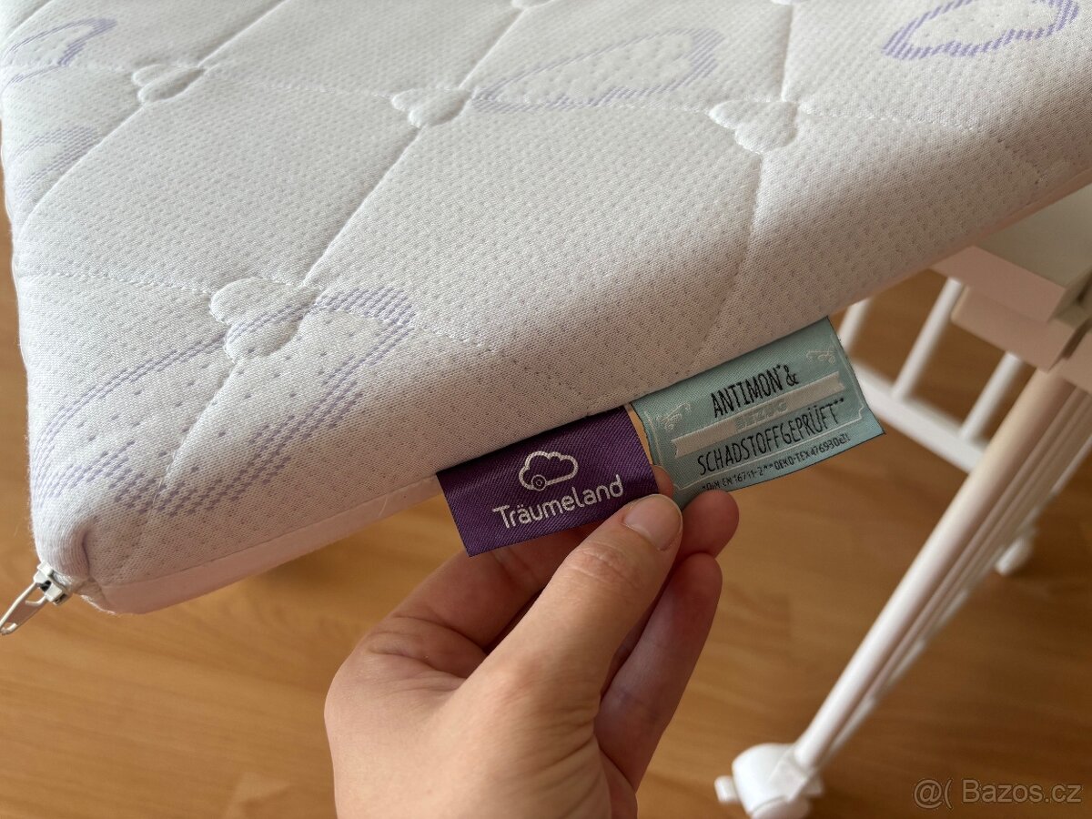 Dětská přístavná postýlka 90x45 cm s matrací - 7