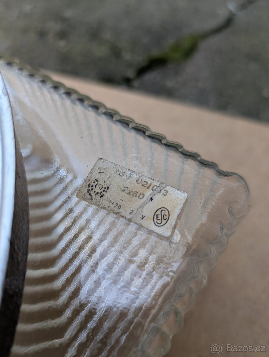 Retro skleněné hranaté nástěnné světlo, lustr - 7