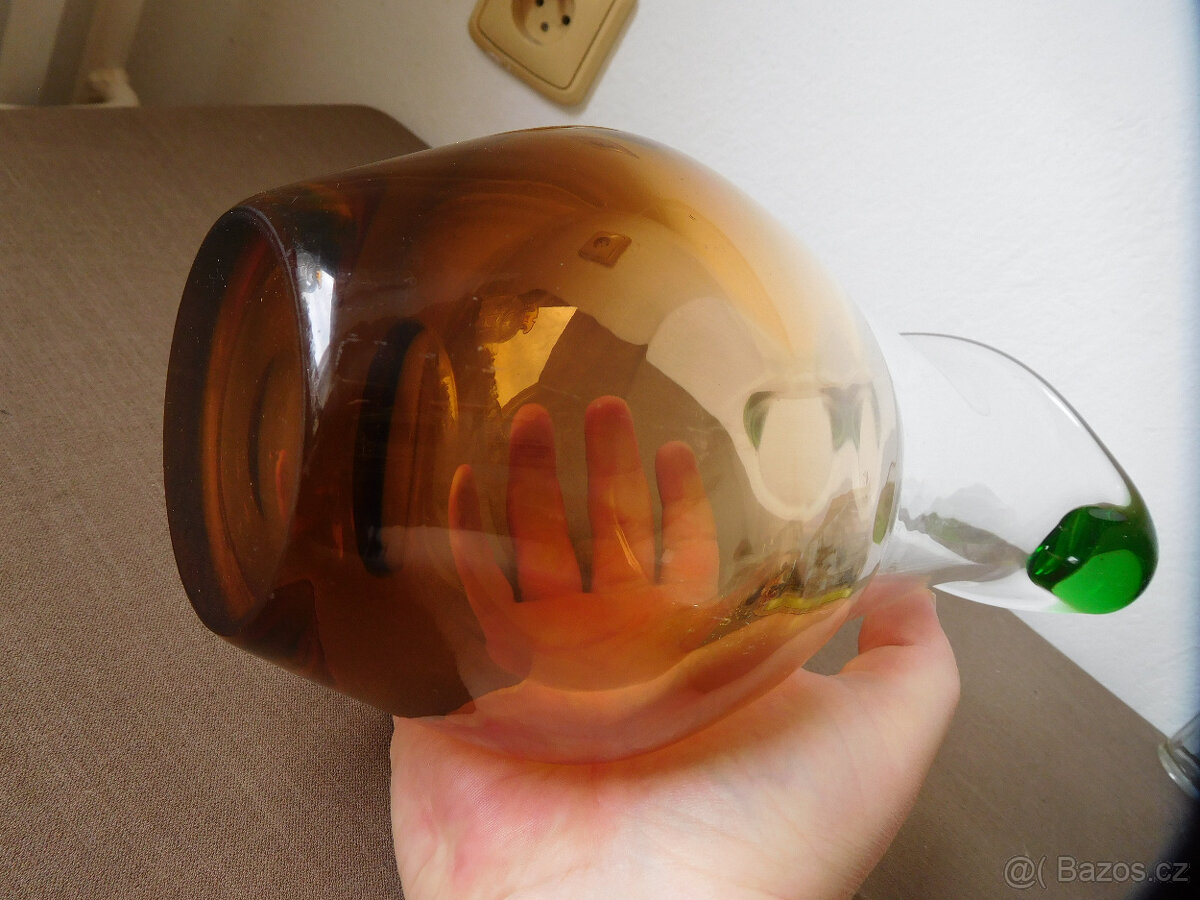 VÁZA - LADISLAV PALEČEK - ŠKRDLOVICE -HUTNÍ SKLO - 7