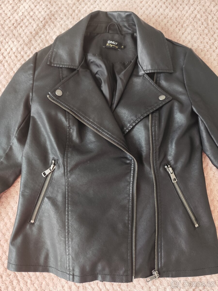 Černá koženková bunda vel.XS - 7