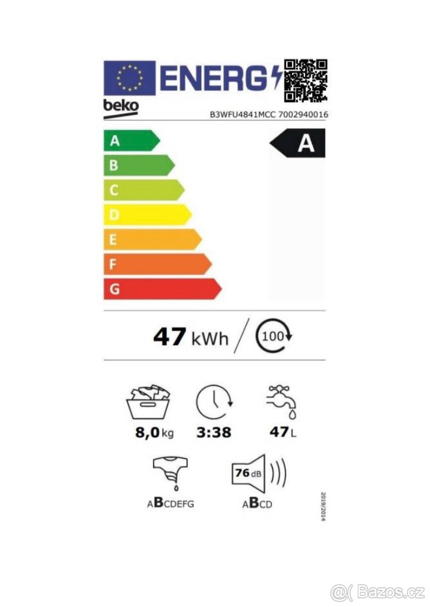 Pračka Beko B3WFU4841 MCC šedá - 7