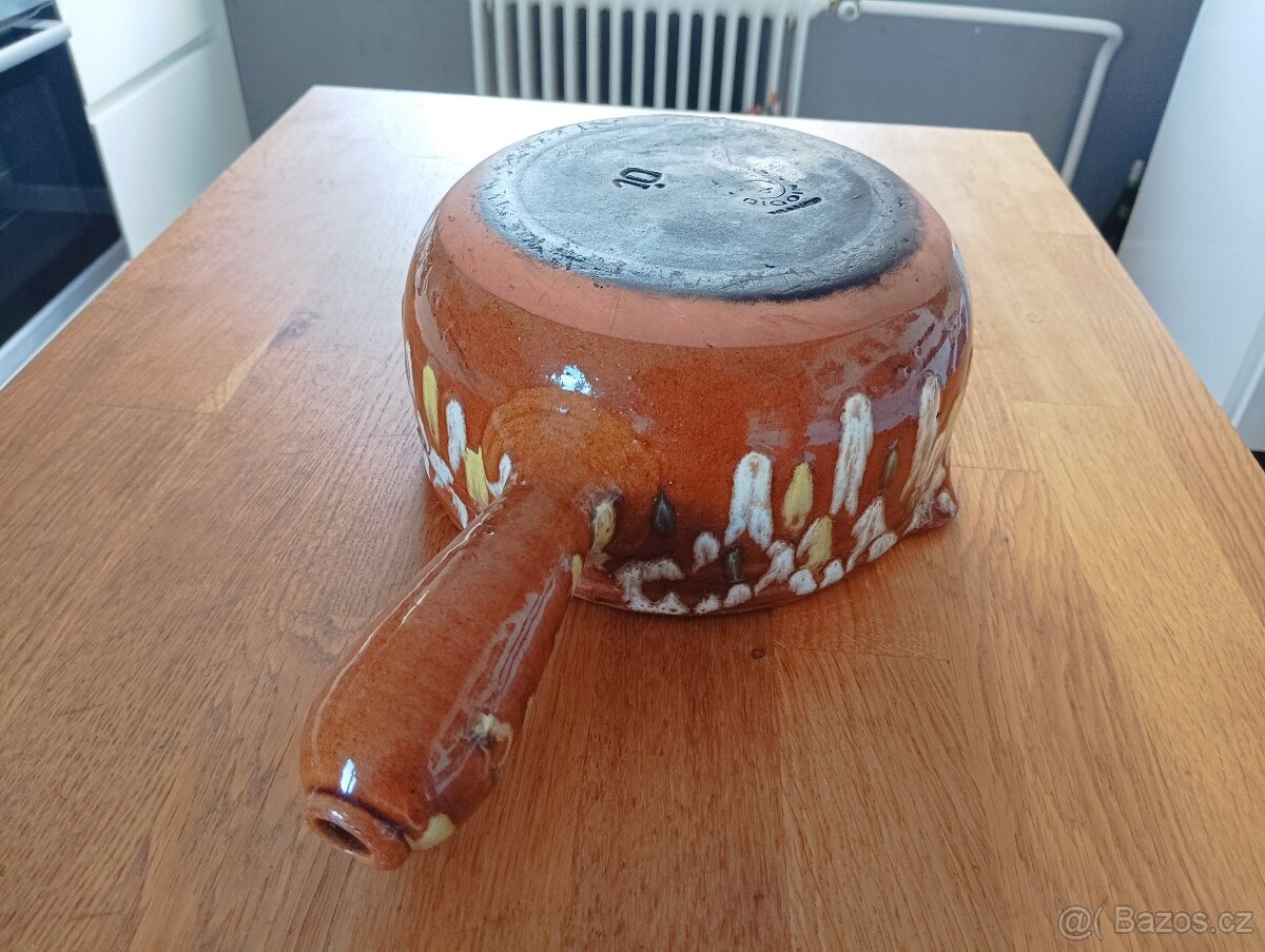 KAMENINOVÝ ABSTRAKTNĚ MALOVANÝ HRNEC GRÉS & POTIERS DIGOIN - 7