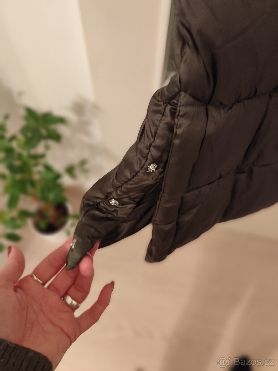 Dlouhá prošívaná bunda - kabát - 7