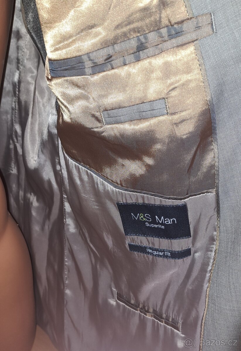 Pánské regular formální sako M&S Man/44-L/2x61cm - 7