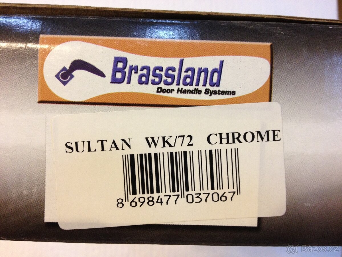 Dveřní klika / kování, stříbrná lesk, rozteč 72mm /15ks - 7