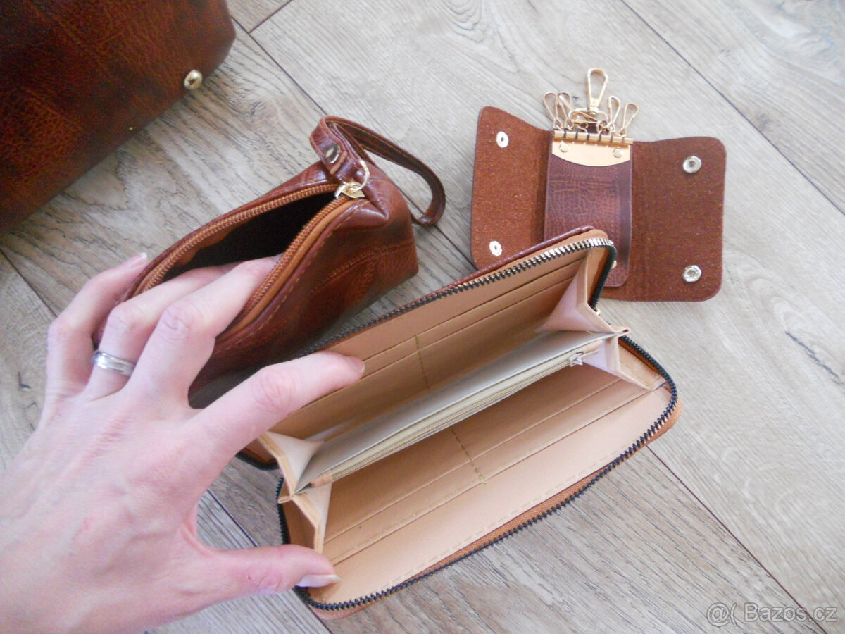 Hnědá kabelka, kabelky, 6 ks, NOVÉ - 7