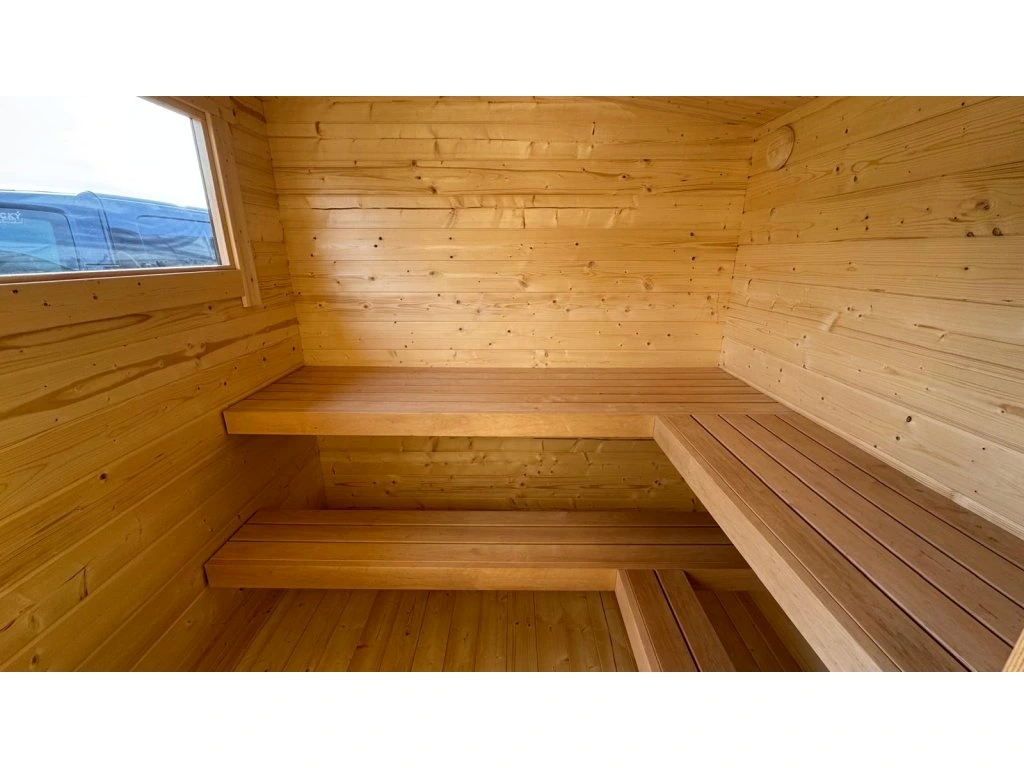 Venkovní finská sauna HANKO 2,1x3,7m, 2 místnosti - 7
