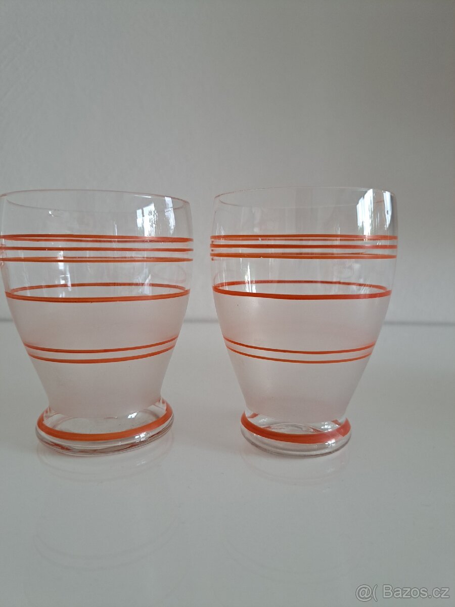 Art deco - džbán a sklenice - retro sklo - 7