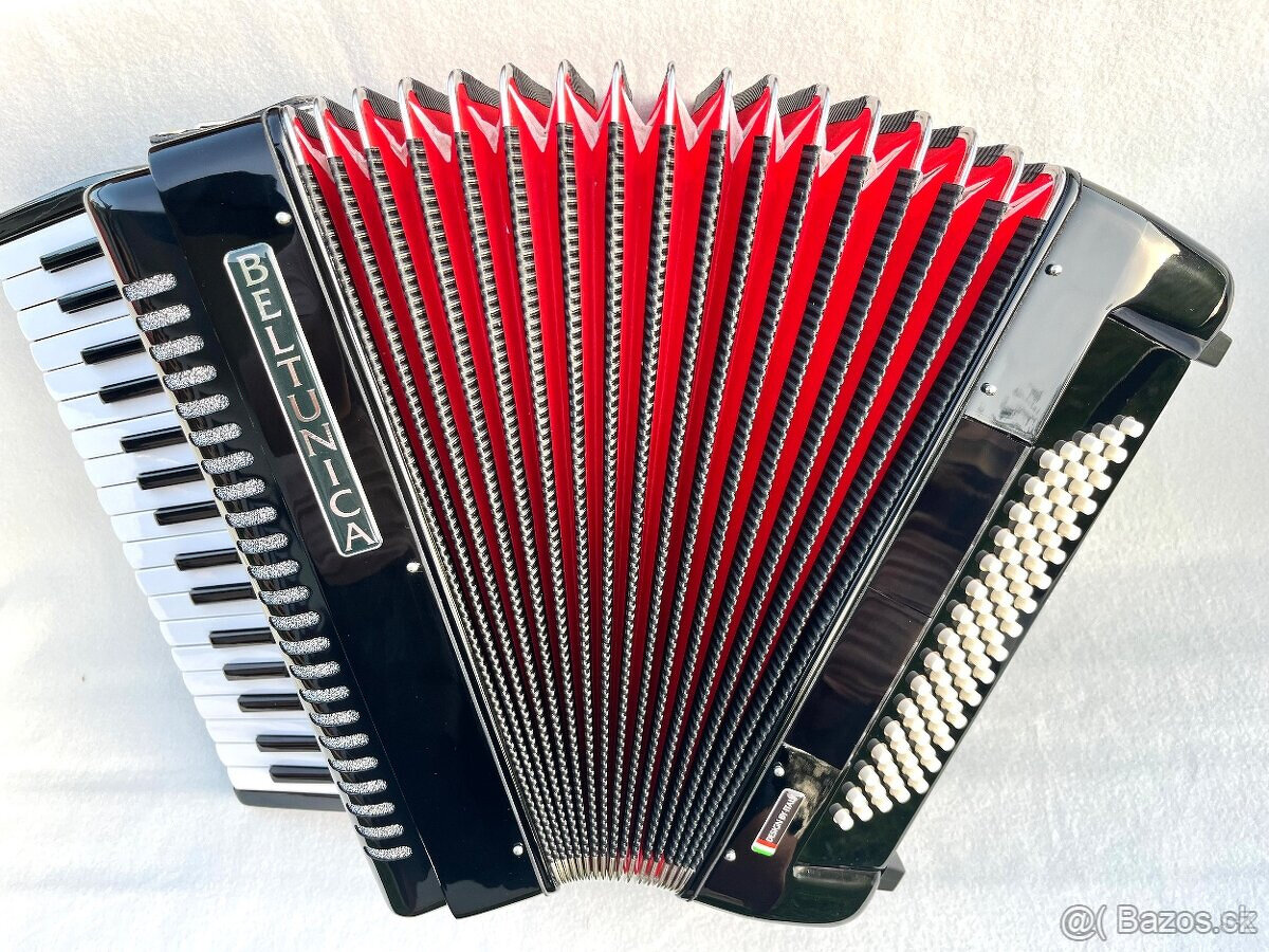 Nový akordeón BELTUNICA VIVALDI 80 basový- čiernej farby, kr - 7