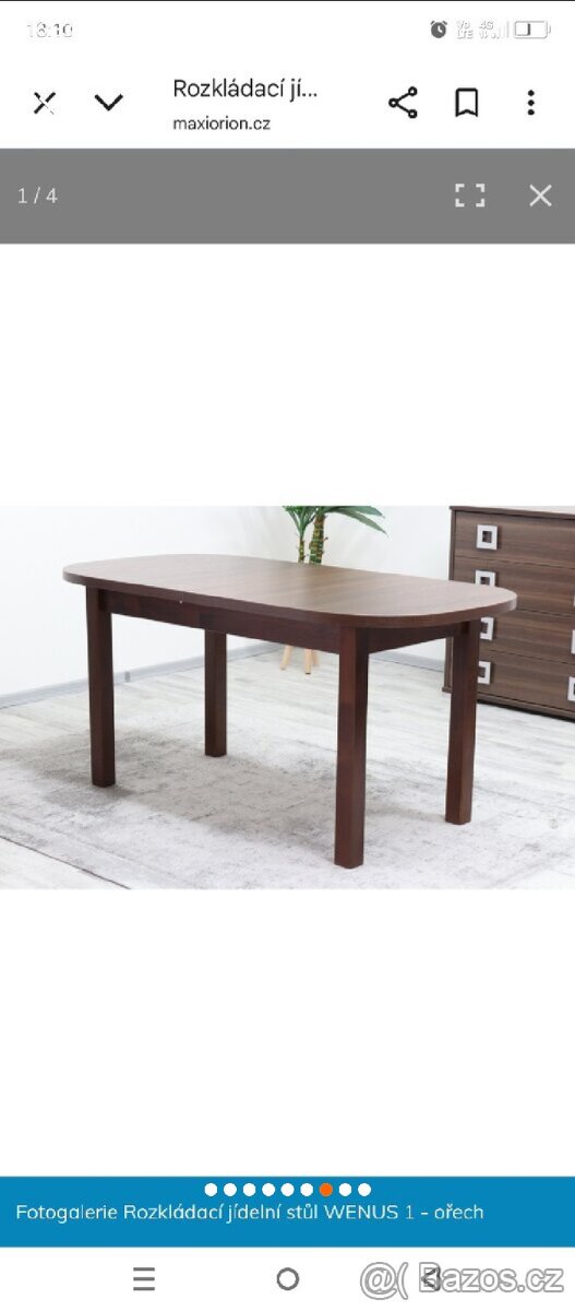 Jídelní rozkládací stůl odstín olše délka 160/200 cm - 7