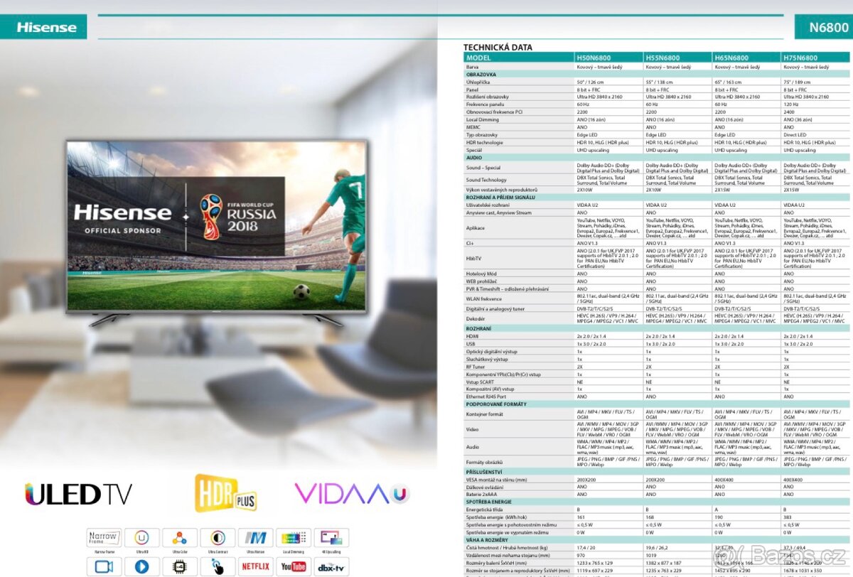 4K UHD LED TV HISENSE H75N6800 190 cm - 7