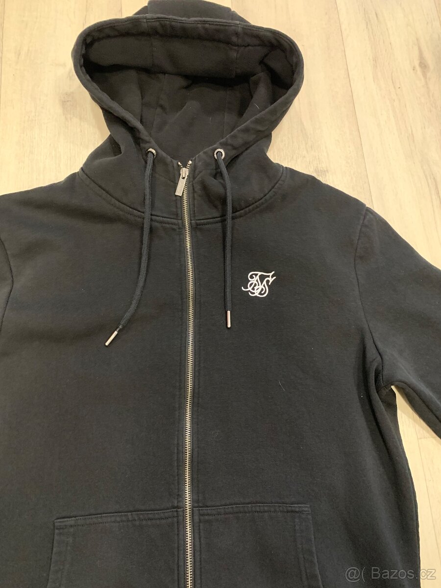 Pánská mikina SikSilk, černá, zip, vel.L - 7