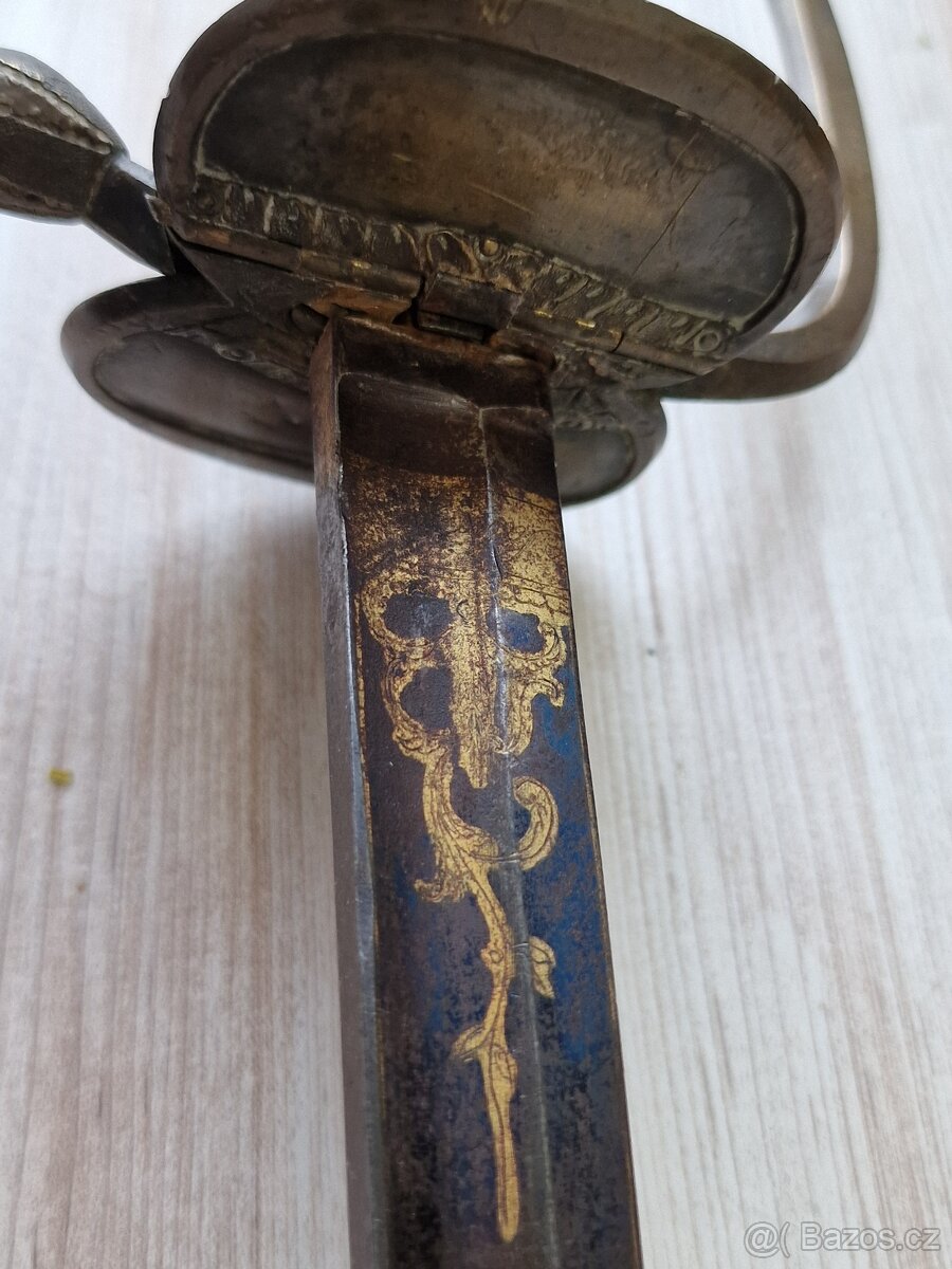 kord důstojník pěchoty Anglie 18.stol - čepel zdobená zlatem - 7