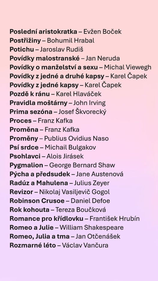 Vypracované maturitní otázky - český jazyk (ČJ) - četba - 7