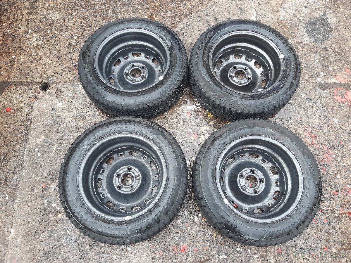 Zimni pneu 165x70x14" a celoroční 175x65x14" disky 5x100 Š - 7