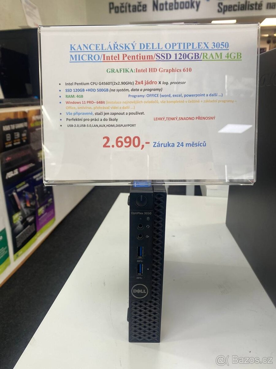 DELL OPTIPLEX MICRO 3050/INTEL PENITUM/SSD 128GB - 7