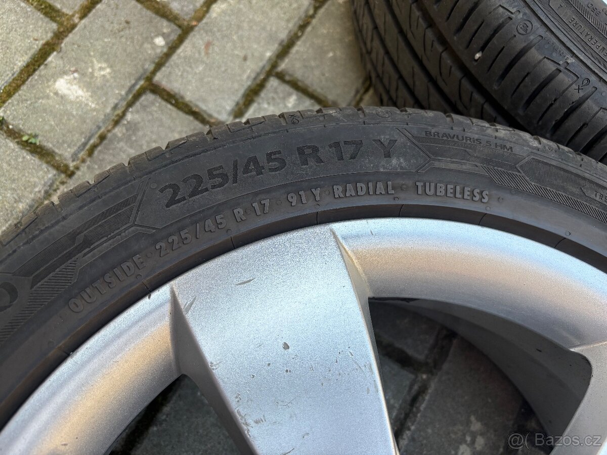 Alu kola 5x112 r17, Oct II, včetně letních pneu - 7