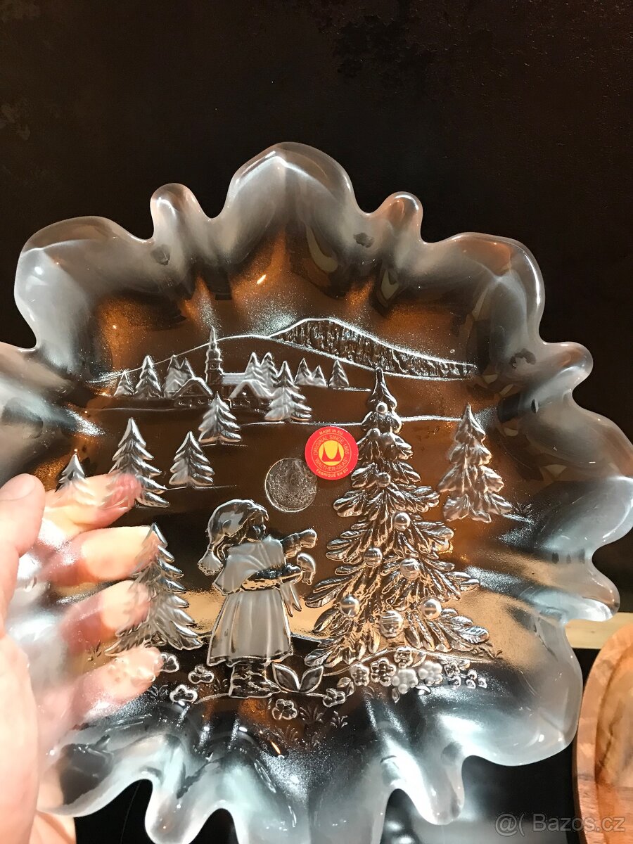 Skleněný Vánoční talíř - 7