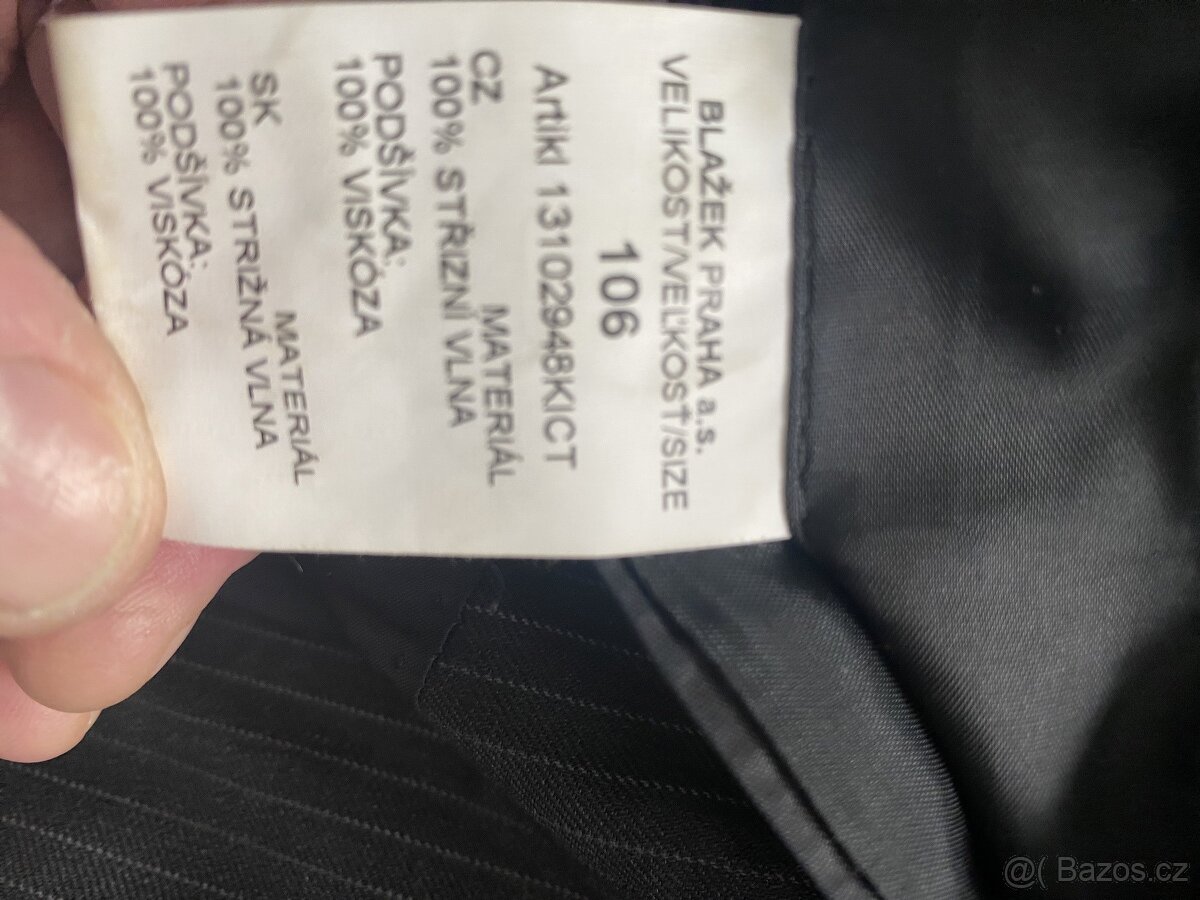 Prodám značkový pánský oblek BLAŽEK vel.106 - 7