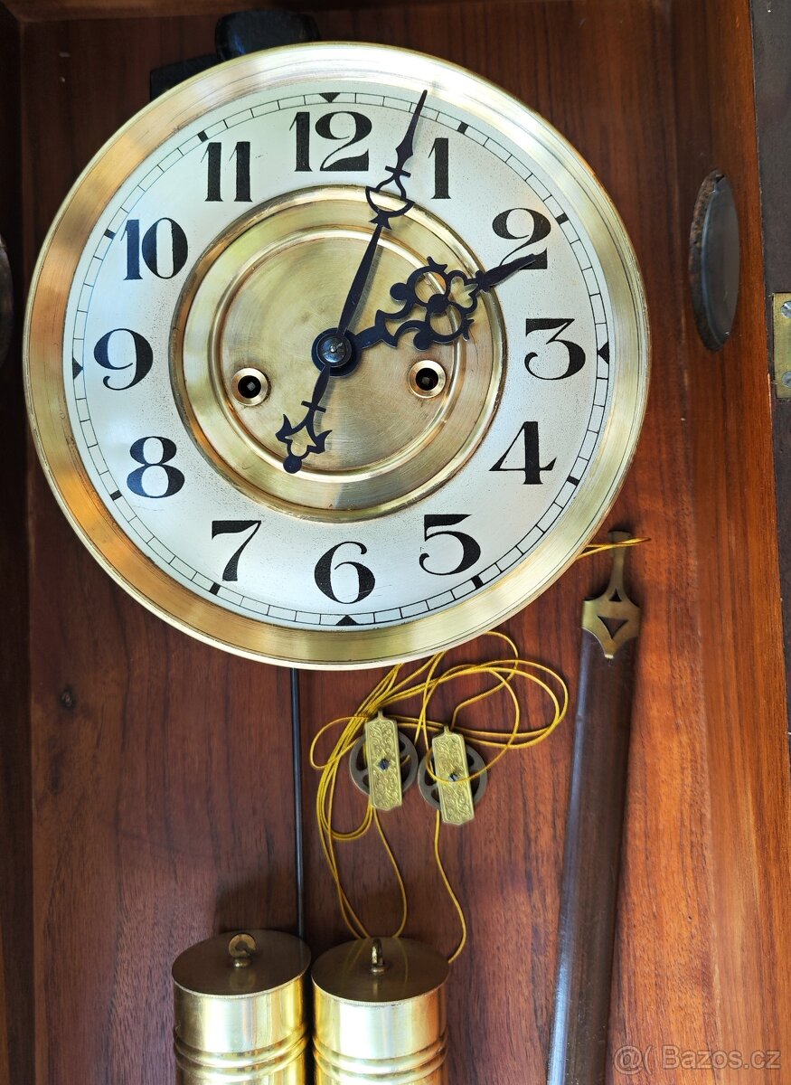 luxusní secesní dvouzávažové hodiny - 7