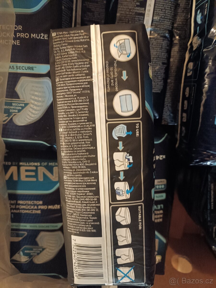 Pánské vložky, inkontinenční pomůcky Tena - 7