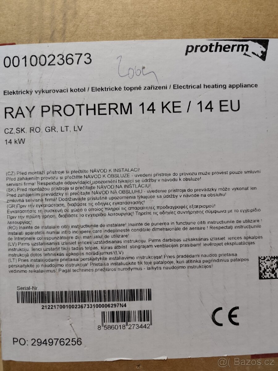 Téměř nepoužitý elektrokotel Protherm Ray 14 Ke - 7