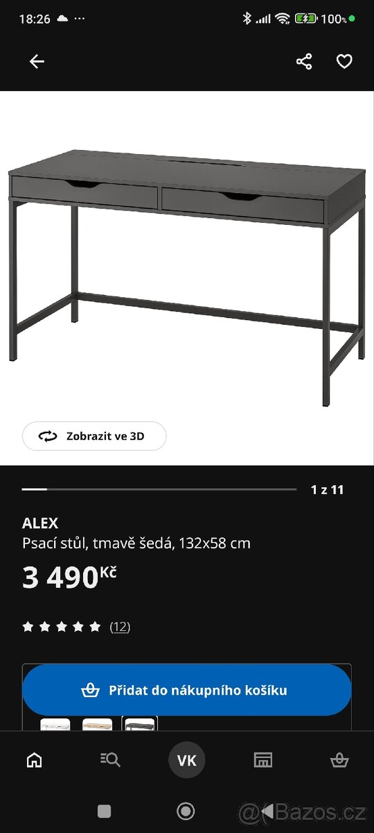 Psací stůl Alex IKEA 132x60cm - 7