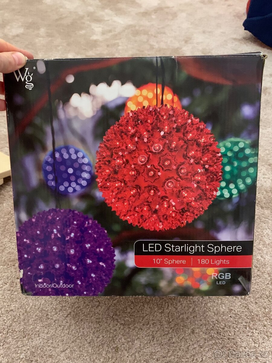 LED červená svítící koule Wintergreen Starlight Sphere - 7