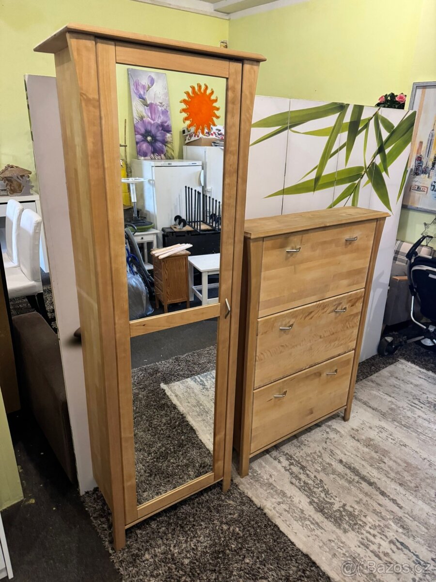 Kvalitní Botník a skříň na kabáty masiv Komplet - 7