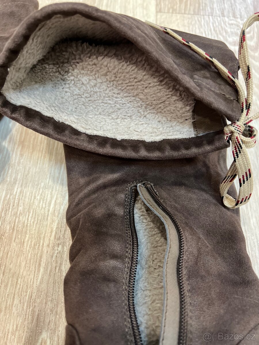 Hnědé kozačky 38 Baťa s kožíškem - 7