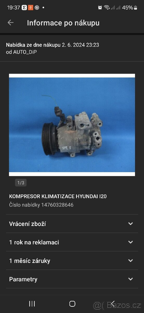 Kompresor klimatizace DV12 pro Hyundai i20 - 7