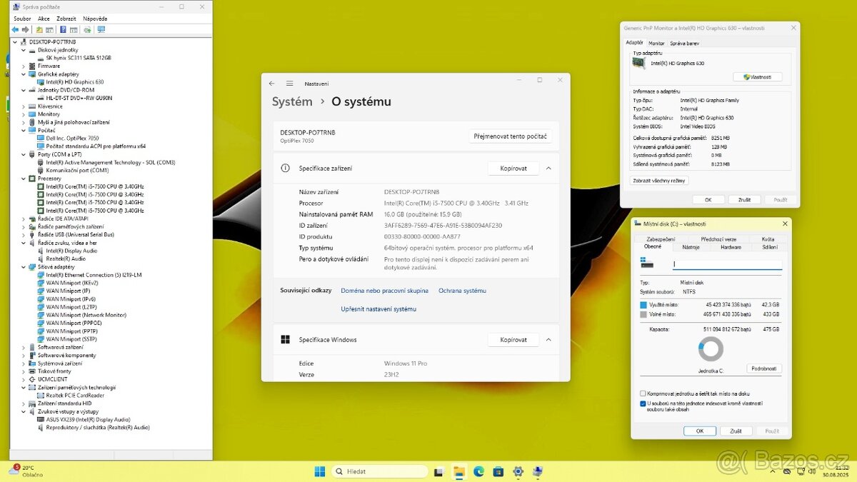 DELL OPTIPLEX 7050 /i5-7500/16GB/SSD512GB/HDMI/WIN11/ZÁRUKA - 7