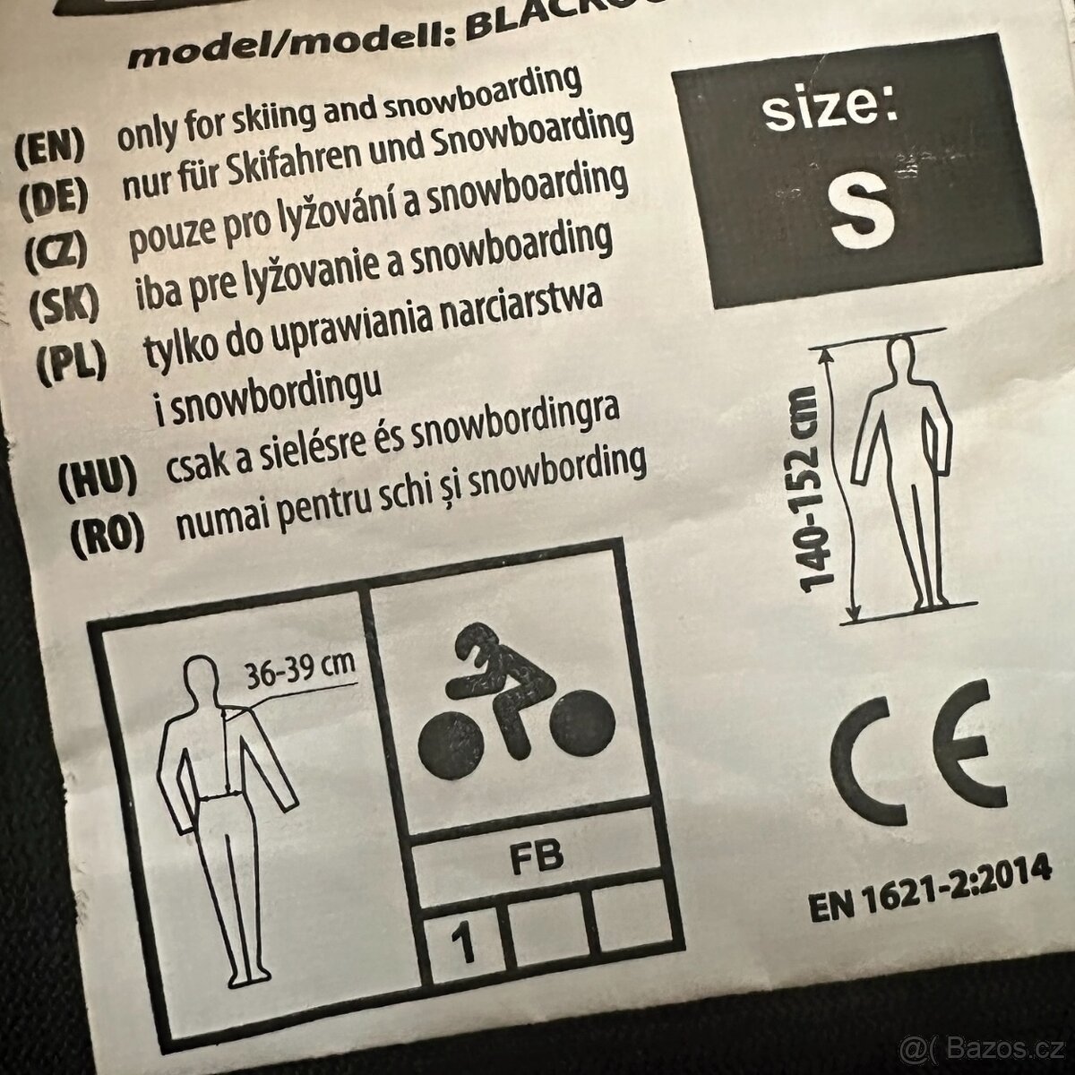 Chránič páteře junior - pro výšku 140-152 cm, TOP - 7