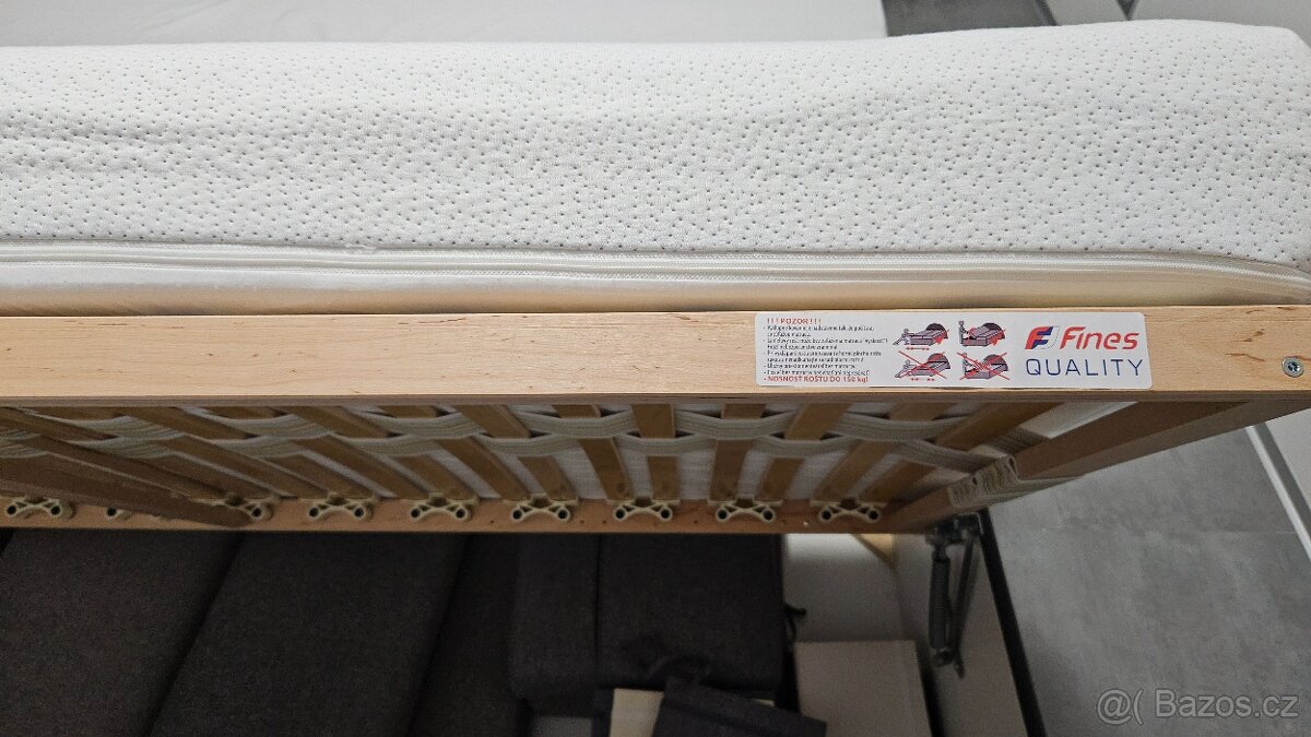 Manželská postel s úložným prostorem a čelem - 7